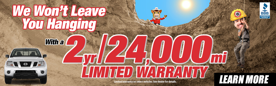 Man talking about two year, 24,000 mile limited warranty.